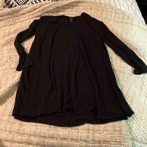 Black long sleeve swing dress